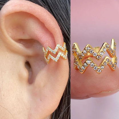 Ear Cuff Ear Clip for Women CZ No Pierced C Shape