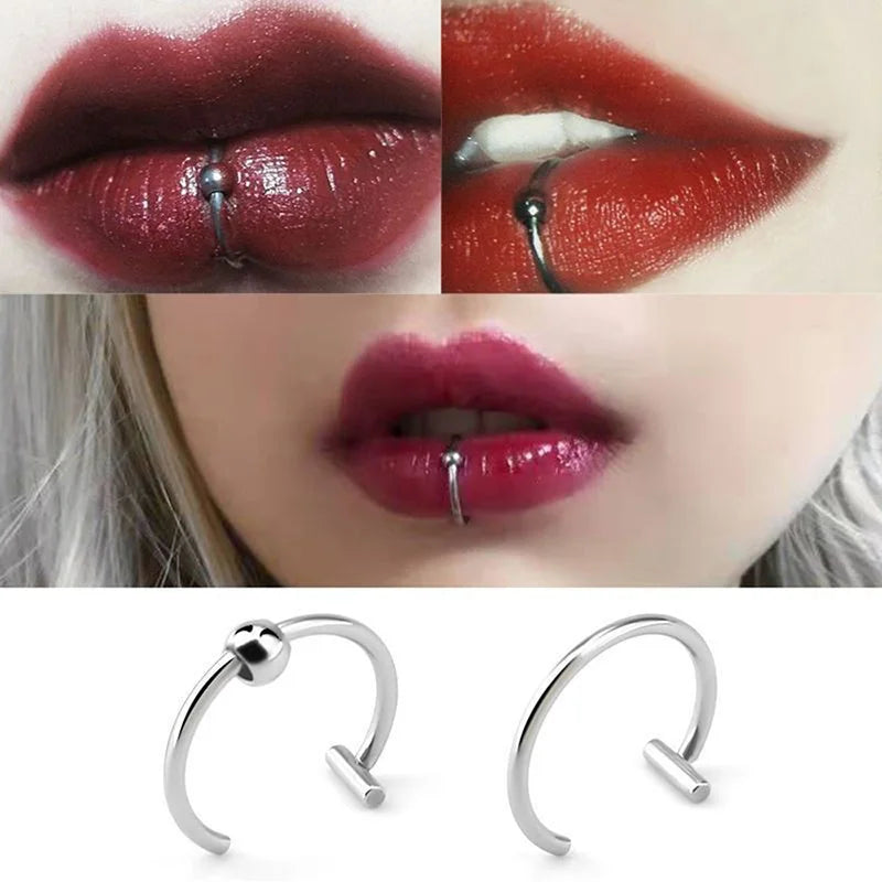 1Pc Stainless Steel Fake Nose Ring Hoop