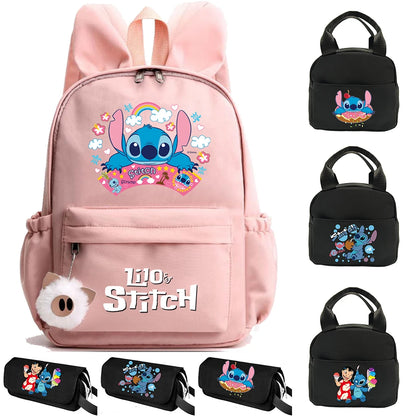 Miniso Disney Lilo Stitch Backpack for Girl Boy Student Teenager Children Rucksack Kids Birthday Gift Women Casual School Bag