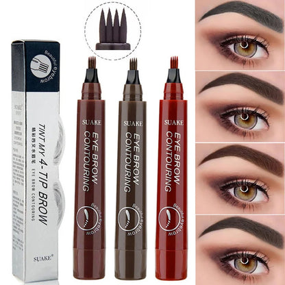 4 Point Eyebrow Pencil Waterproof Liquid Long Lasting Cosmetic Microblade Brow Pencil (buy one get two free)