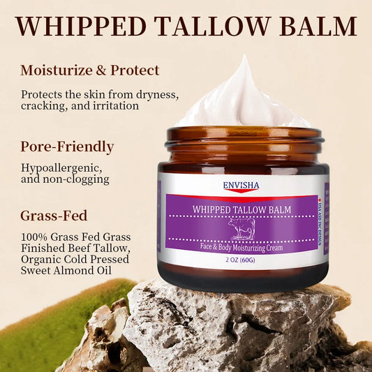 Anti-Wrinkle Aging Whipped Tallow Balm Collagen Hyaluronic Acid Skin Care