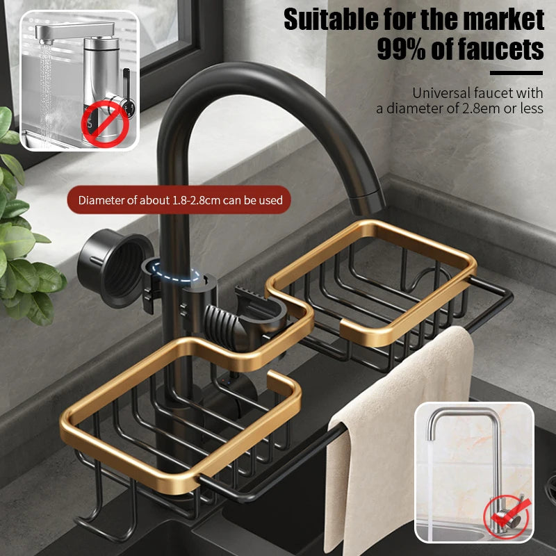 Kitchen Sink Drain Rack Sponge Storage Faucet Holder