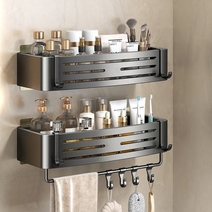 Aluminum Bathroom Shelves Wall Towel Rack Mounted