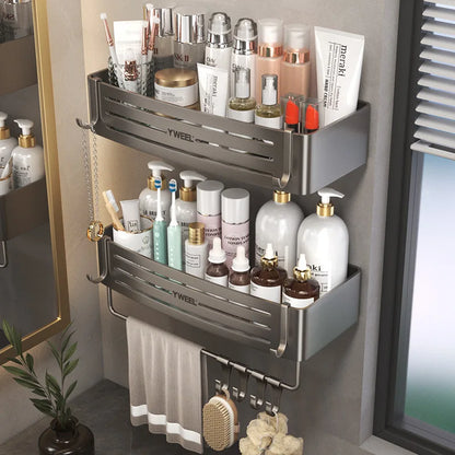 Aluminum Bathroom Shelves Wall Towel Rack