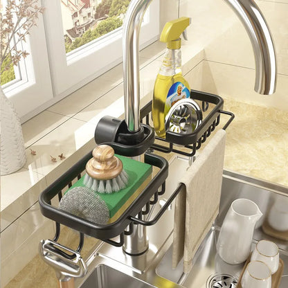 Kitchen Sink Drain Rack, Sponge Storage Faucet Holder, Sink Organizer