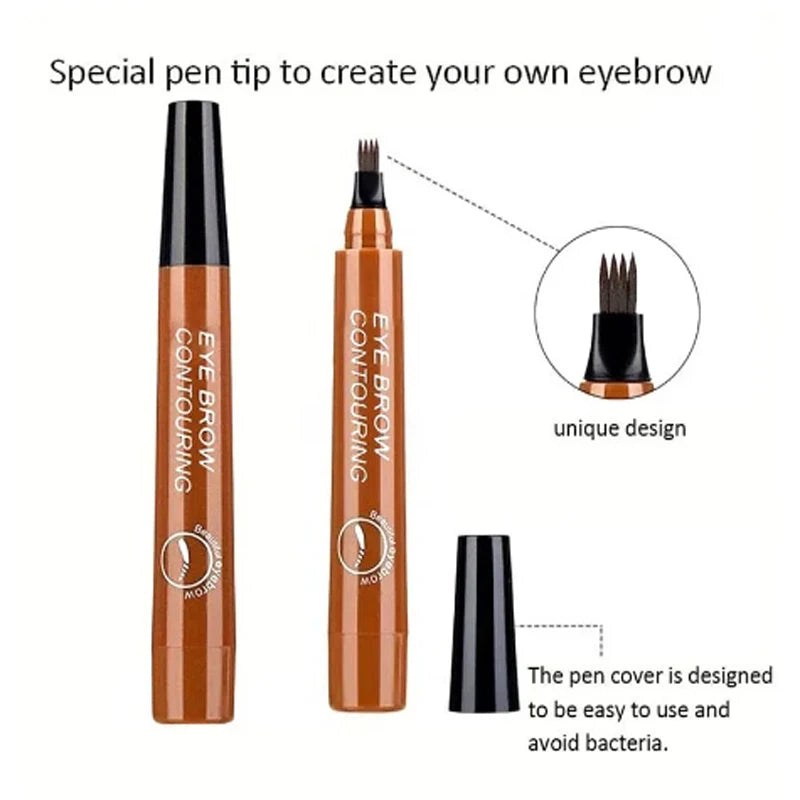 4 Point Eyebrow Pencil  Waterproof Liquid Eyebrow Pen Makeup Long Lasting Makeup Microblade Brow Pencil