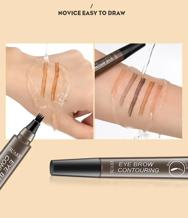 4 Point Eyebrow Pencil Waterproof Liquid Long Lasting Cosmetic Microblade Brow Pencil (buy one get two free)