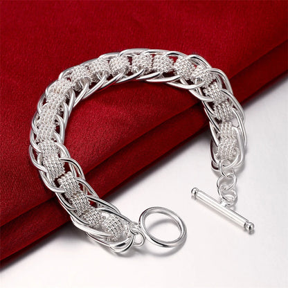 Sterling Silver Mens Bracelet 925, Minimalist Chain Link Bracelet