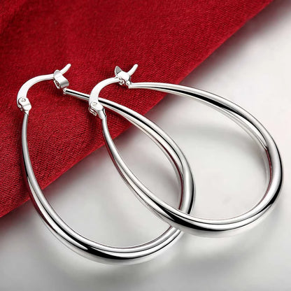 Big Hoop Earrings, 925 Silver Big Circle Large Earring