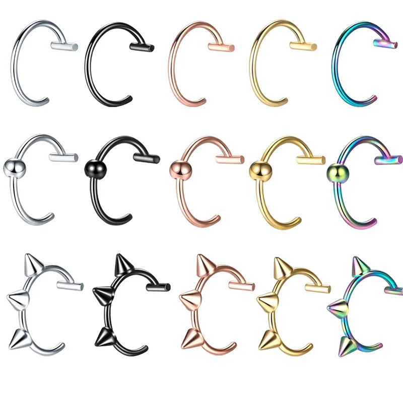 1Pc Stainless Steel Fake Nose Ring Hoop