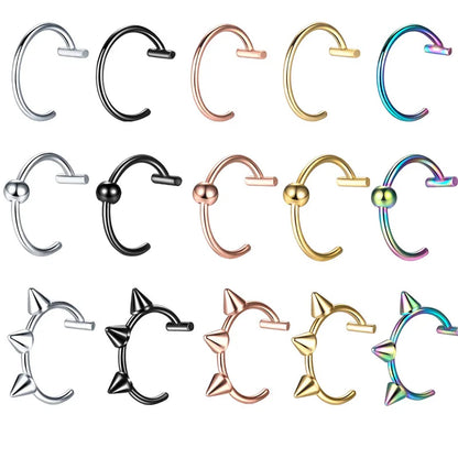 1Pc Stainless Steel Fake Nose Ring Hoop