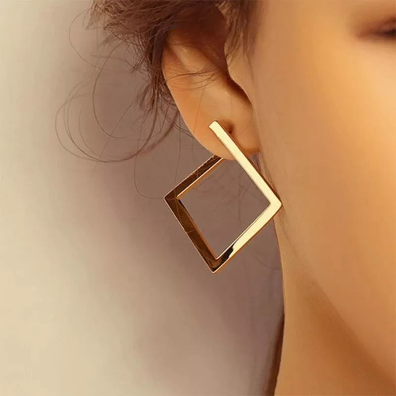 Retro Minimalist Square Earrings Irregular