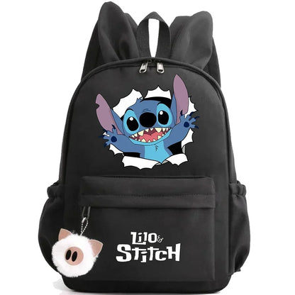 MINISO Disney Lilo Stitch Backpack for Girl Boy Student Pen Case Children Children's Gifts Kawaii Cartoon School Bag Mochila