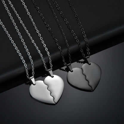 Stainless Steel Heart Shaped Necklace, Custom Name Engraved Necklace