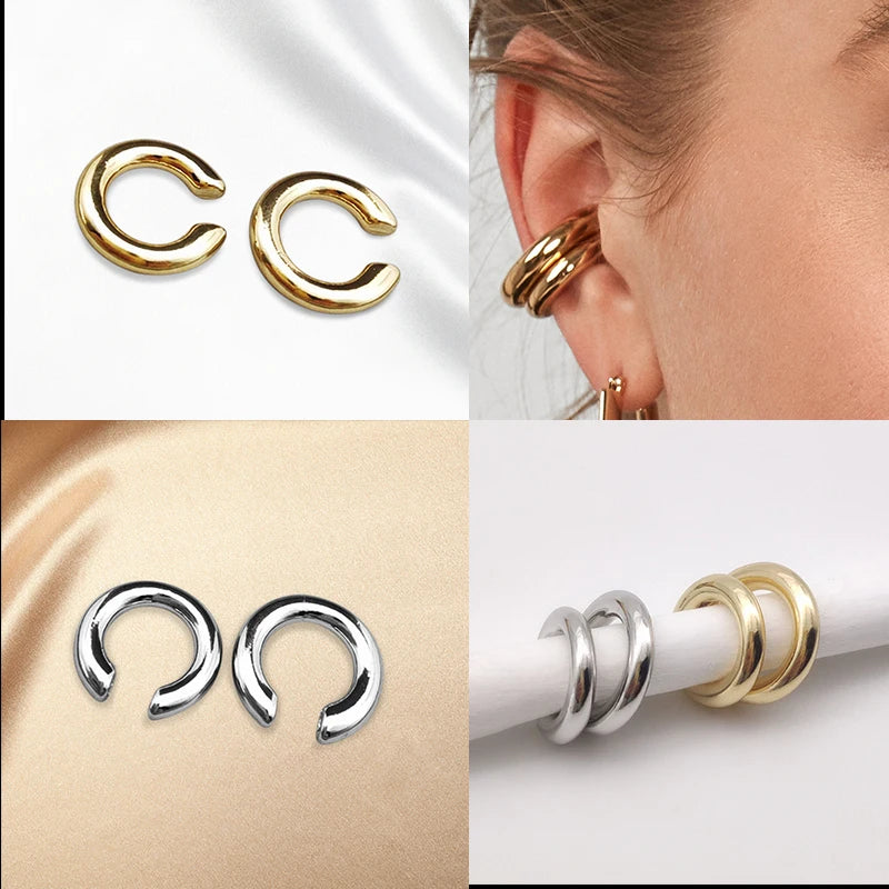 Gold Silver Ear Cuff Without Piercing Ear Clips