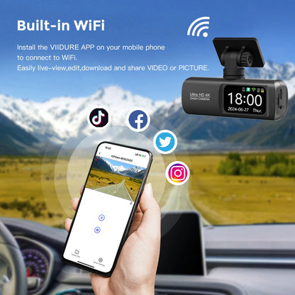 Car Camera Recorder, 4k Video Parking Camera Recorder