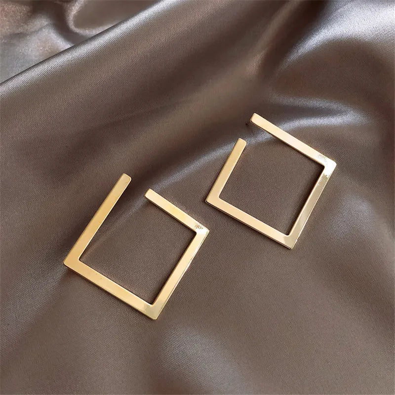 Retro Minimalist Square Earrings Irregular