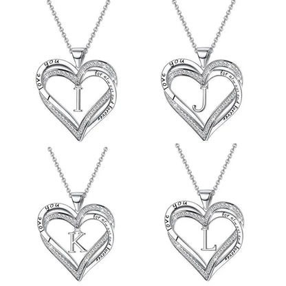 Doublelayer Heart Crystal Pendant Necklace