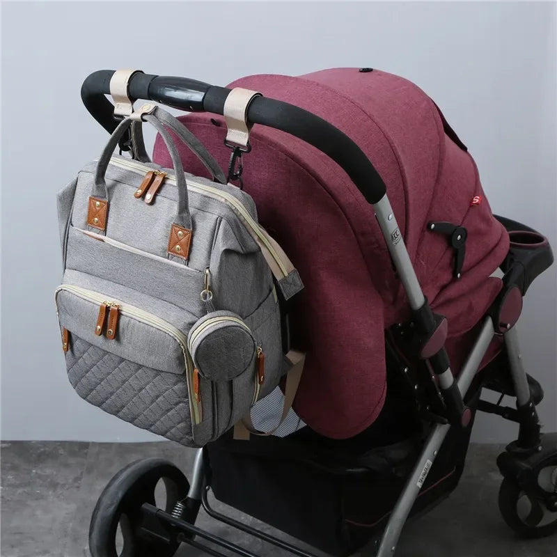 New portable mommy bag crib stroller backpack lightweight mother and baby bag multifunctional large capacity mom bed bag