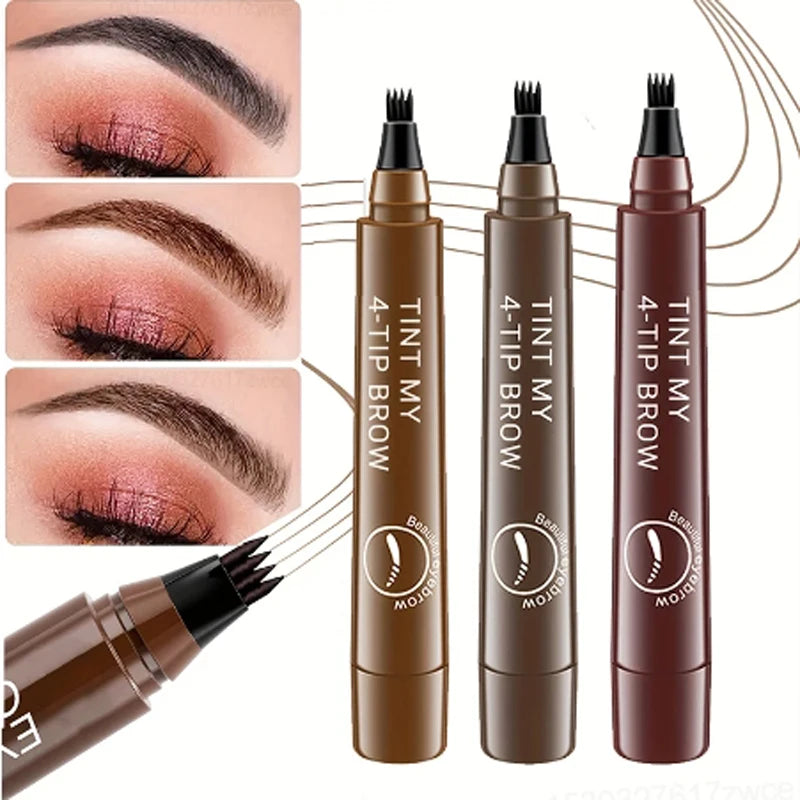 4 Point Eyebrow Pencil  Waterproof Liquid Eyebrow Pen Makeup Long Lasting Makeup Microblade Brow Pencil