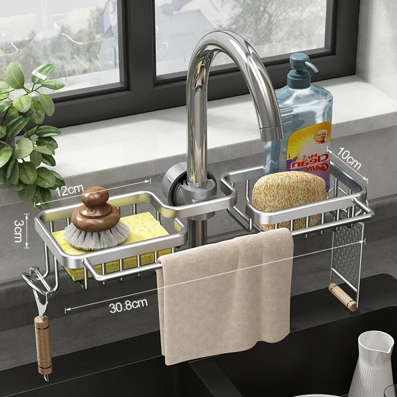 Kitchen Sink Drain Rack, Sponge Storage Faucet Holder, Sink Organizer