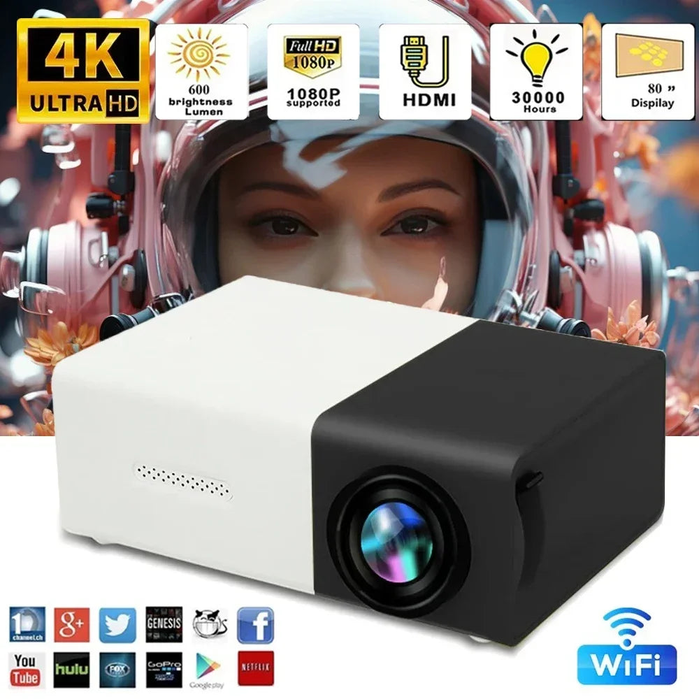 YG300 Mini Portable Movie Projector, Home Theater Projector