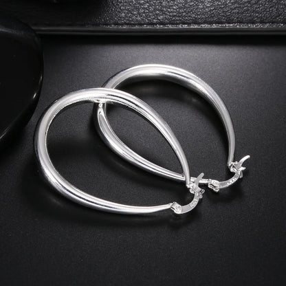 Big Hoop Earrings, 925 Silver Big Circle Large Earring