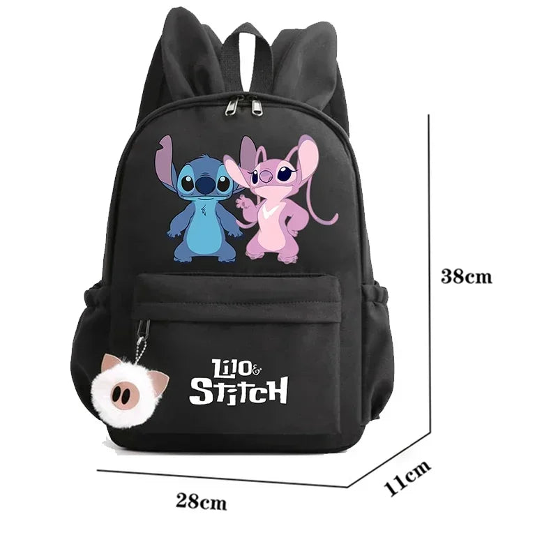 MINISO Disney Lilo Stitch Backpack for Girl Boy Student Pen Case Children Children's Gifts Kawaii Cartoon School Bag Mochila