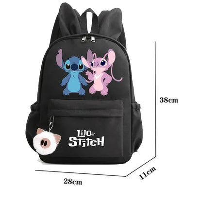 MINISO Disney Lilo Stitch Backpack for Girl Boy Student Pen Case Children Children's Gifts Kawaii Cartoon School Bag Mochila