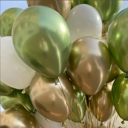 Green Gold Party Balloons