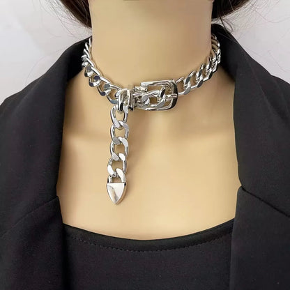 Neck Choker Necklace For Women - Thick Cuban Chain Neckalce