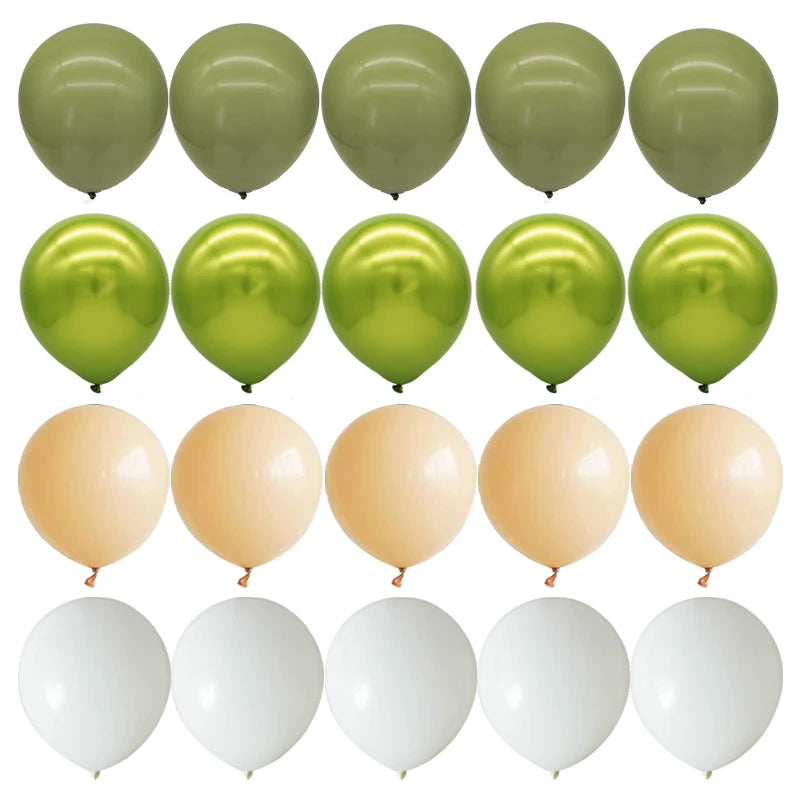 Green Gold Party Balloons