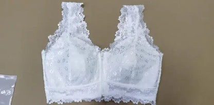 Zipper Lace Push-Up Bra