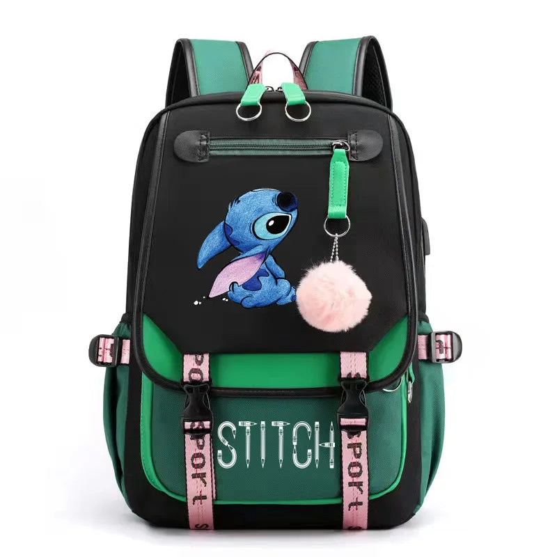 Stitch USB School Backpack