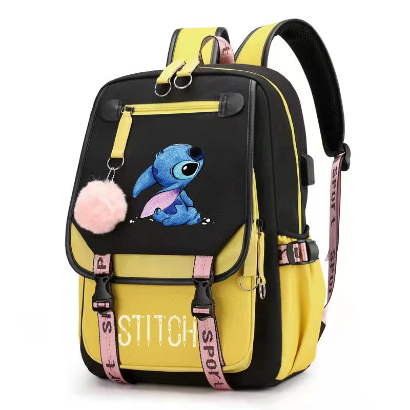 Stitch USB School Backpack