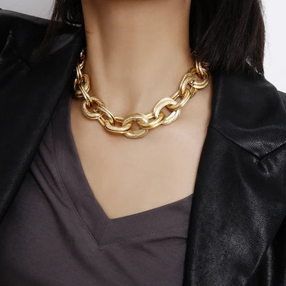 Neck Choker Necklace For Women - Thick Cuban Chain Neckalce