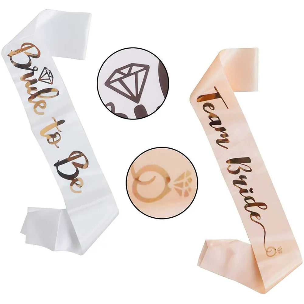 Rose Gold Bride Sash Set