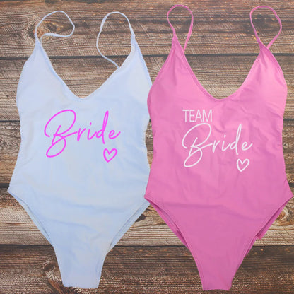 Team Bride Rose Gold Swimsuit