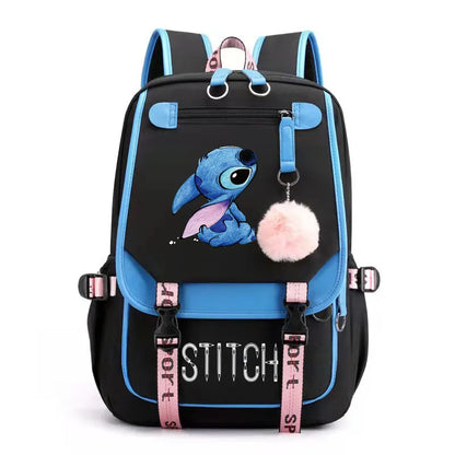 Stitch USB School Backpack