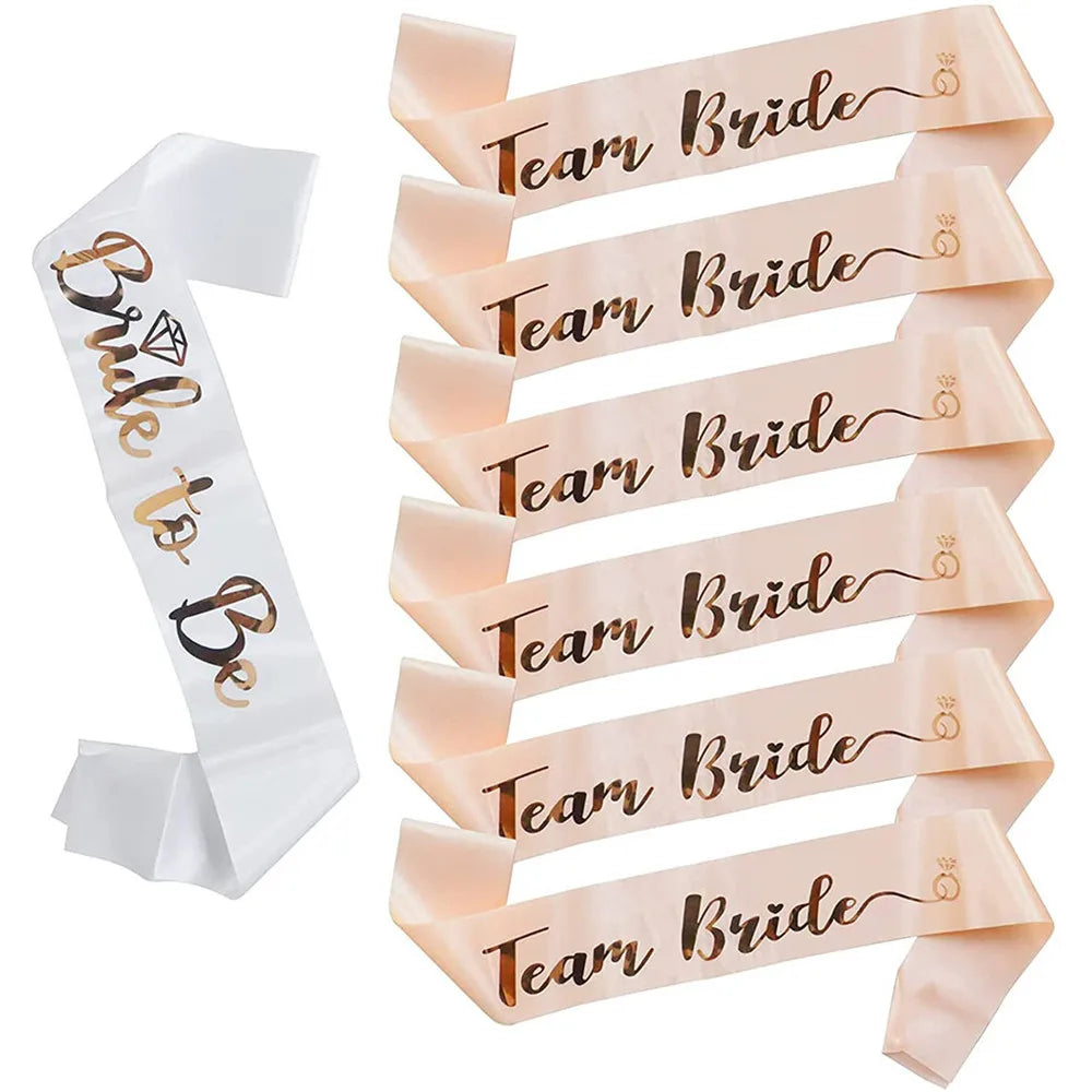 Rose Gold Bride Sash Set