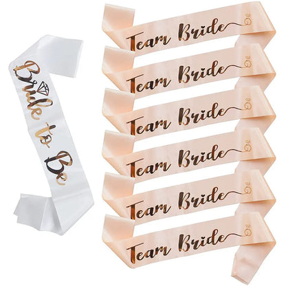 Rose Gold Bride Sash Set