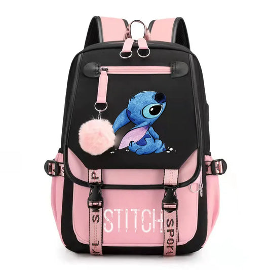 Stitch USB School Backpack