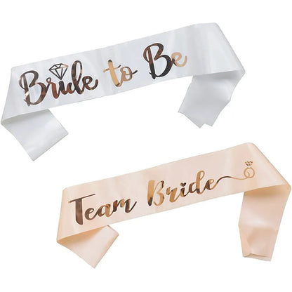 Rose Gold Bride Sash Set