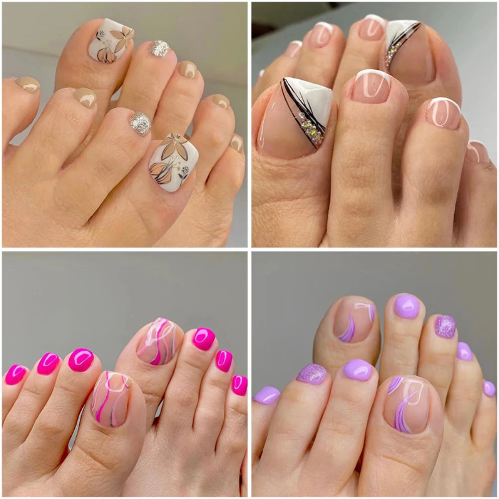 Butterfly Glitter ToeNails