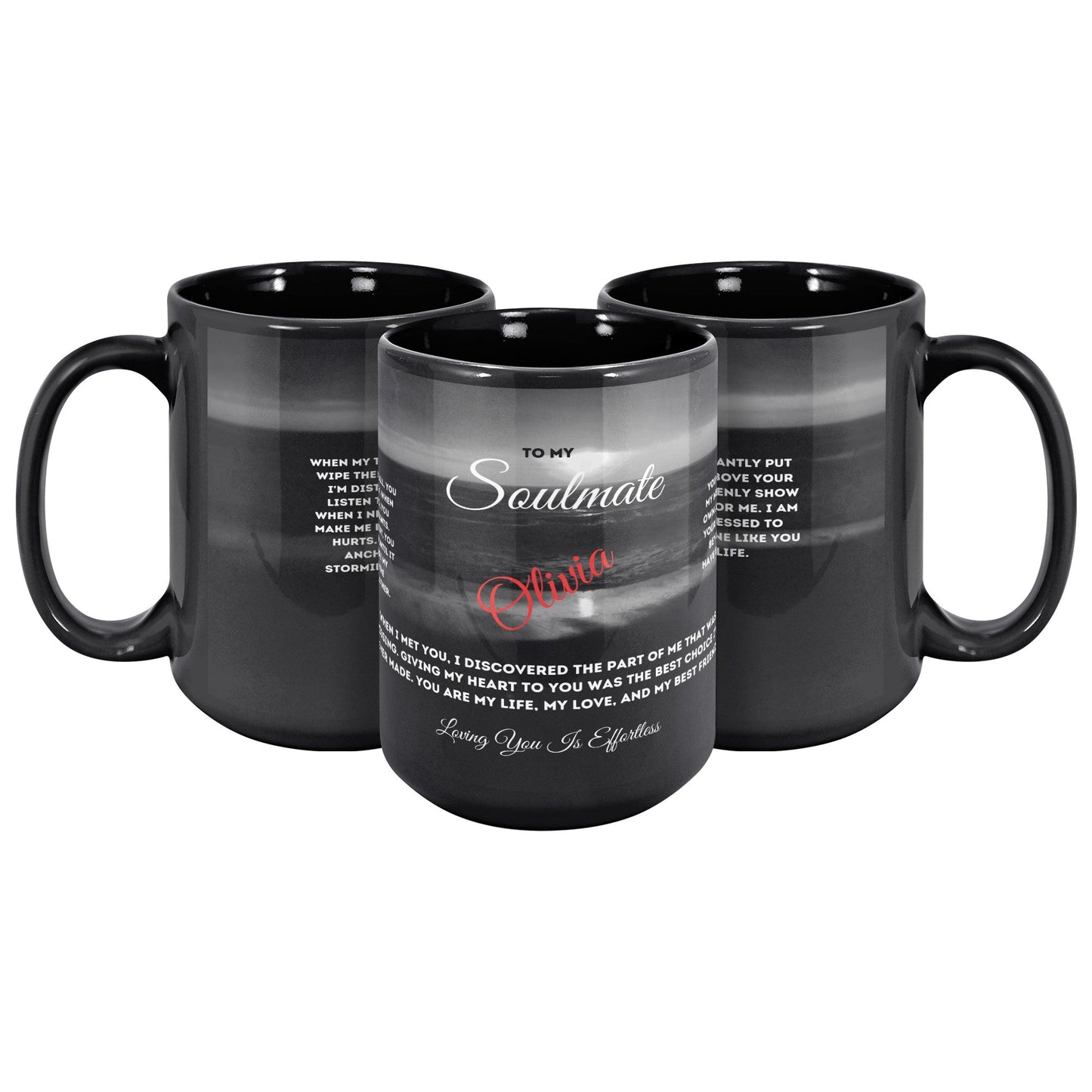 Magic hidden message Soulmate Mug Night fall - Personalize it too