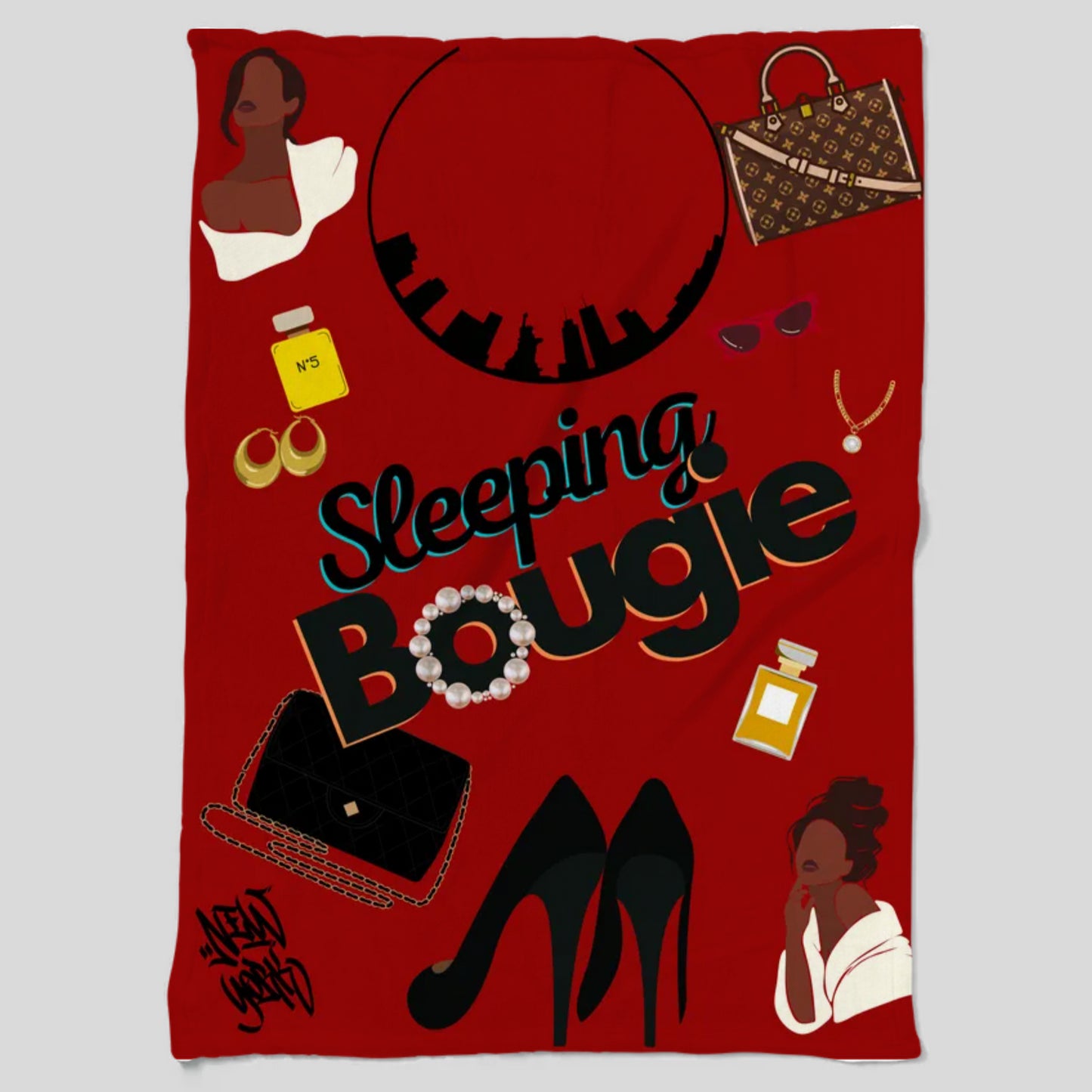 SLEEPING BOUGIE PERSONALIZE IT!!!!  Cozy Plush Fleece Blanket – 60×80