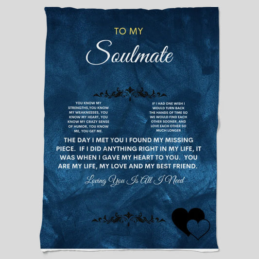 PERSONALIZED SOULMATE BLANKET Cozy Plush Fleece Blanket – 60×80